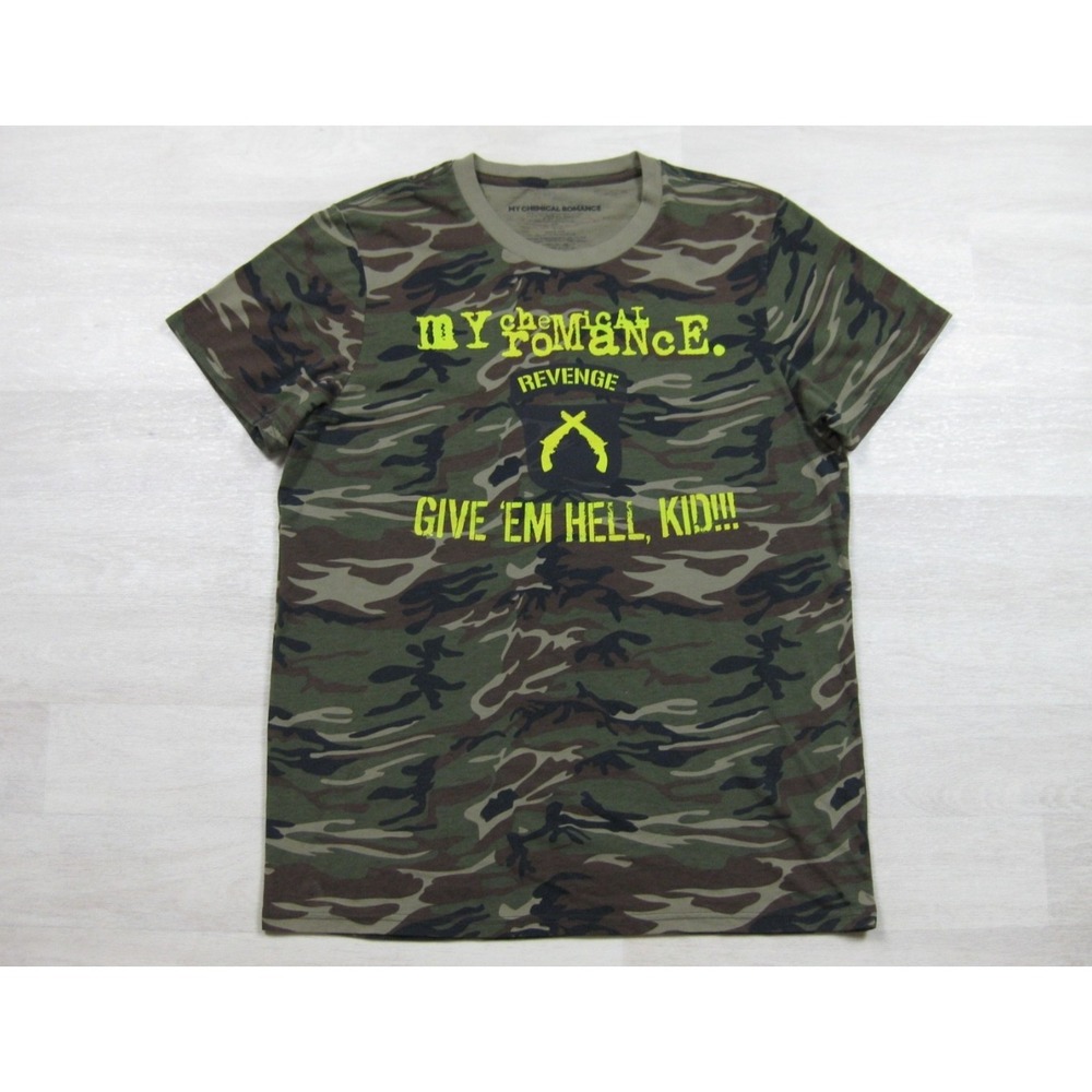 My Chemical Romance 2018 Tour T-Shirt Men's (L) Give Em Hell Kid Camo Band Tee